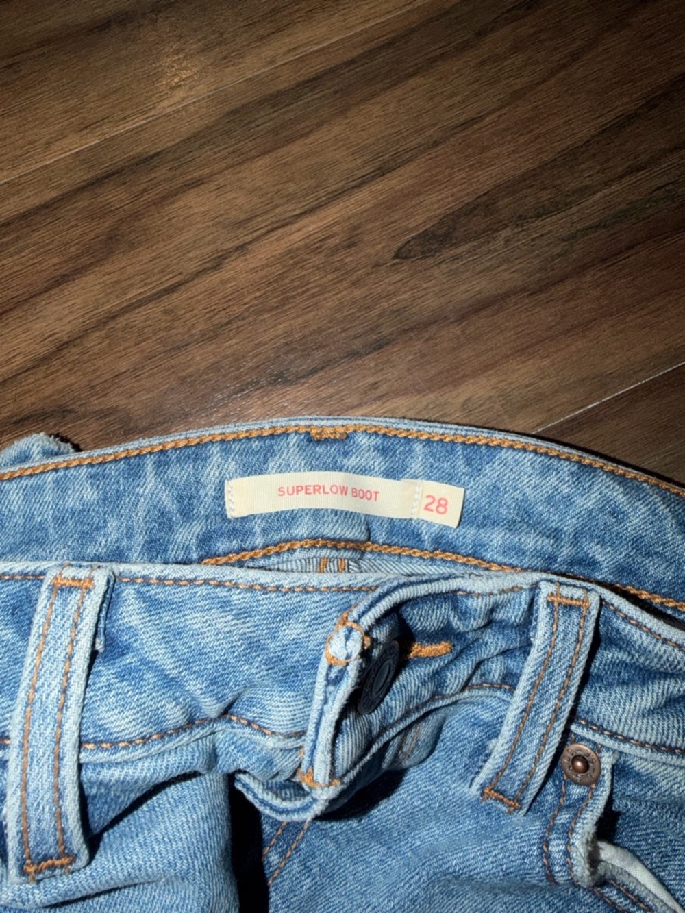 Levi's Superlow Boot Jeans in Light Blue Denim - Picture 3 of 3